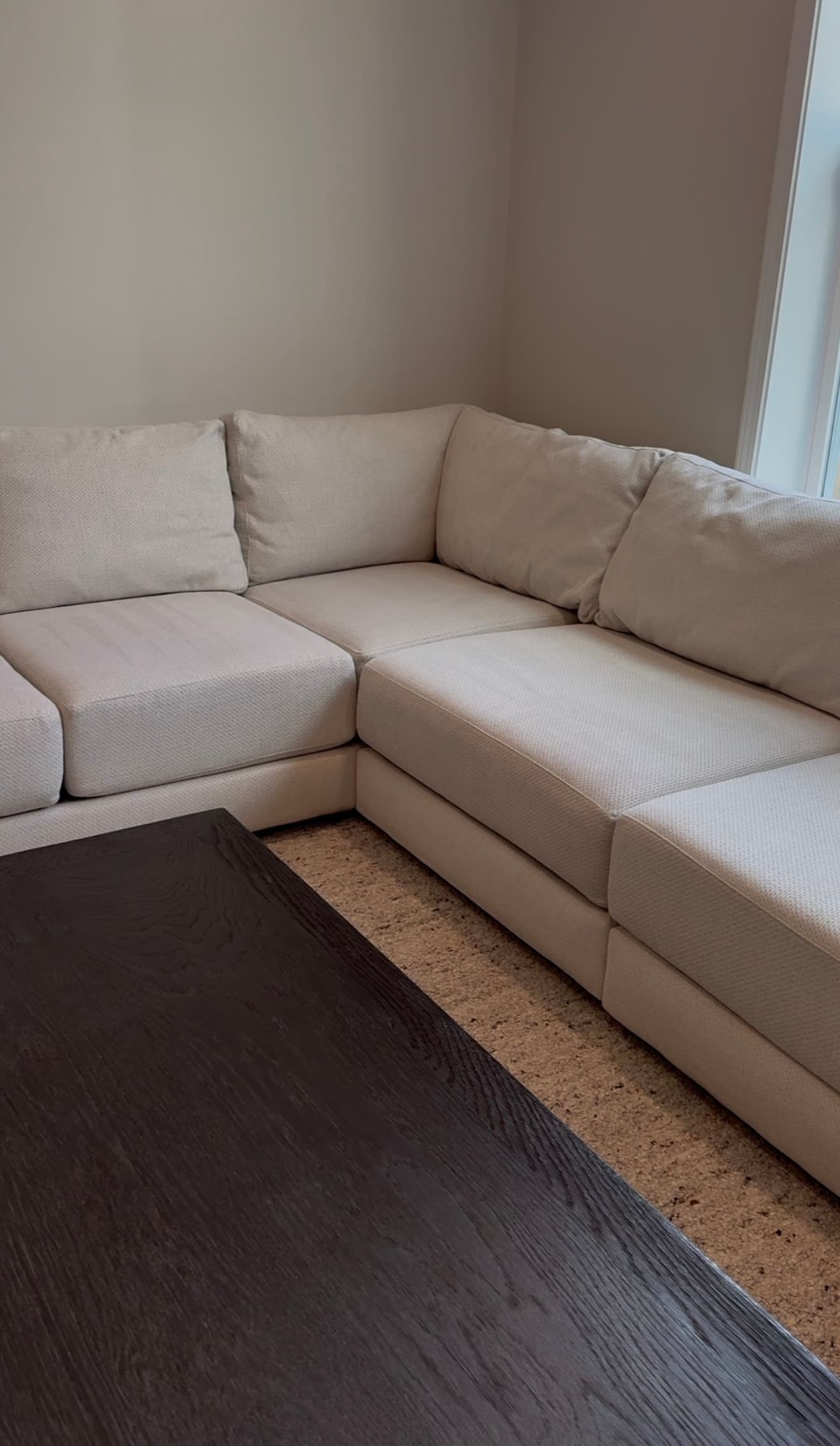 Freshly cleaned sectional sofa in a Rochester, NY home