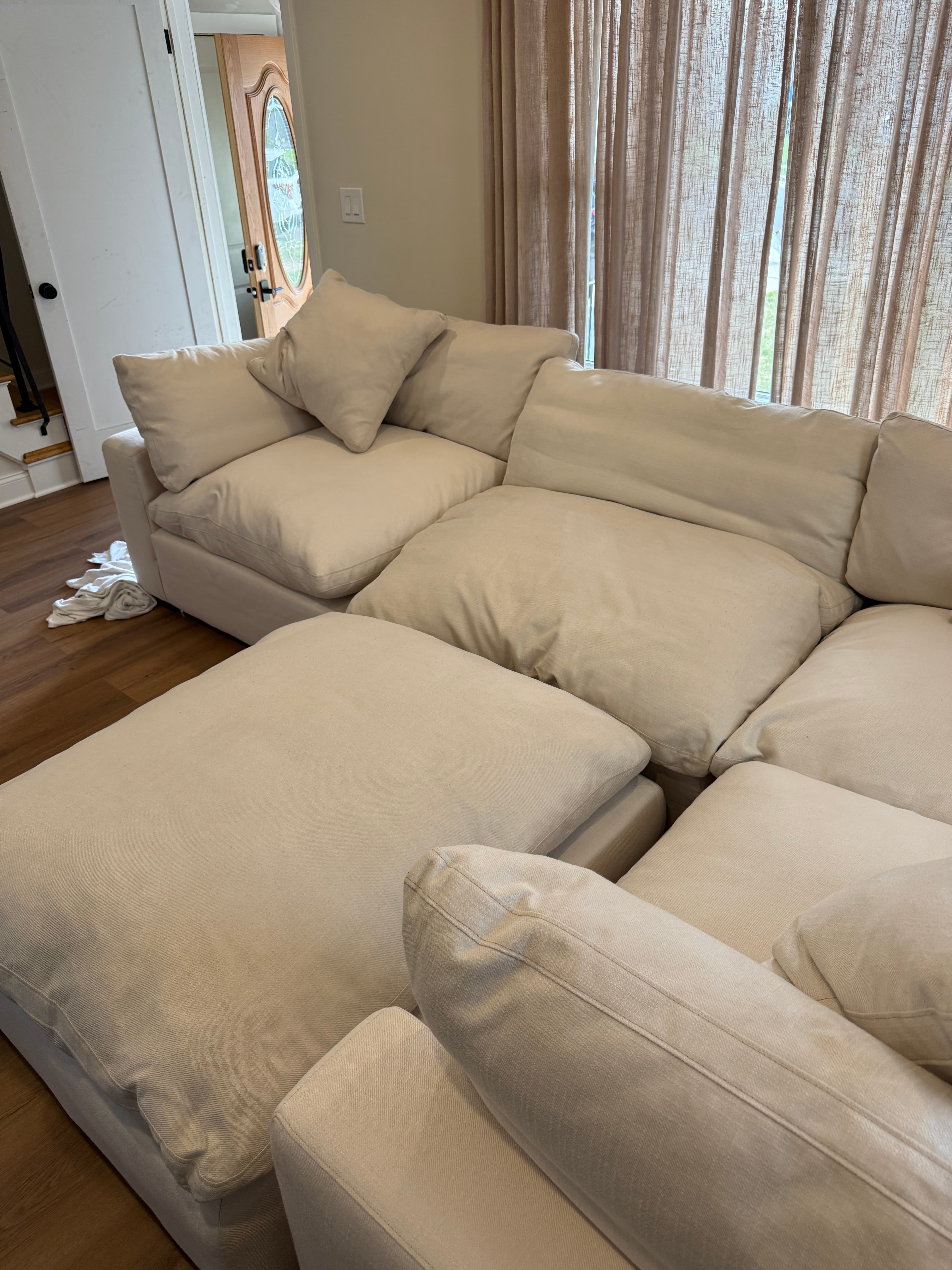 Same sectional sofa after PureLoom cleaning